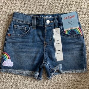 Cute jean shorts with rainbows